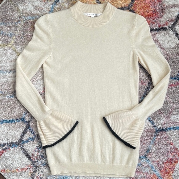 Veronica Beard Sweaters - VERONICA BEARD Mar Cashmere Bell-Sleeved Sweater - XS